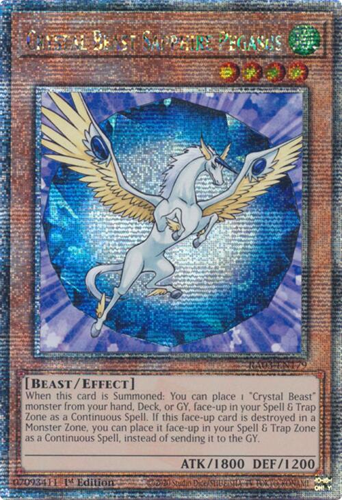 Crystal Beast Sapphire Pegasus (Quarter Century Secret Rare) [RA03-EN179] Quarter Century Secret Rare Online now