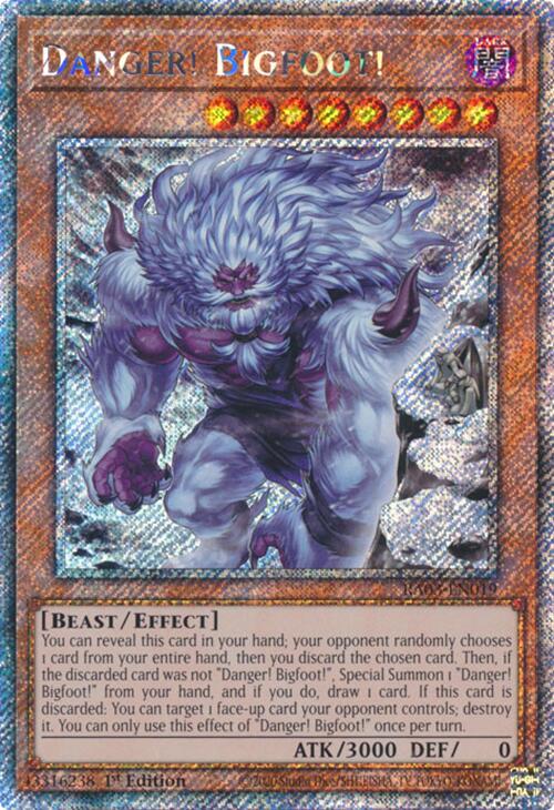 Danger! Bigfoot! (Alternate Art) (Platinum Secret Rare) [RA03-EN019] Platinum Secret Rare Online Sale