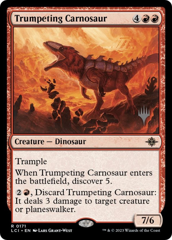 Trumpeting Carnosaur (Promo Pack) [The Lost Caverns of Ixalan Promos] Online Hot Sale