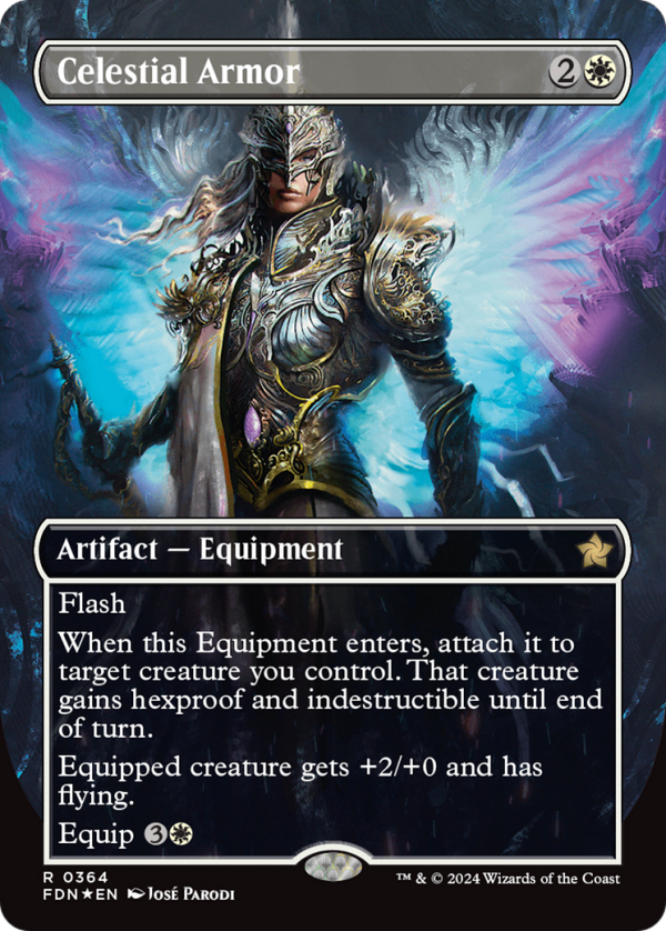 Celestial Armor (Borderless) (Mana Foil) [Foundations] Online Sale