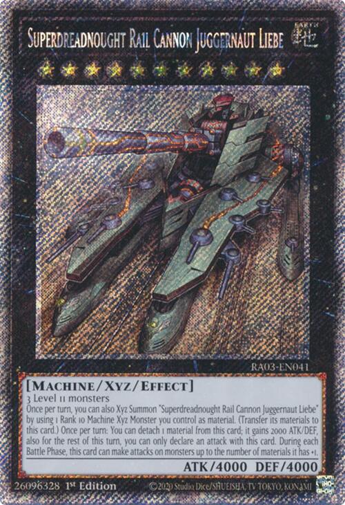 Superdreadnought Rail Cannon Juggernaut Liebe (Platinum Secret Rare) [RA03-EN041] Platinum Secret Rare For Discount