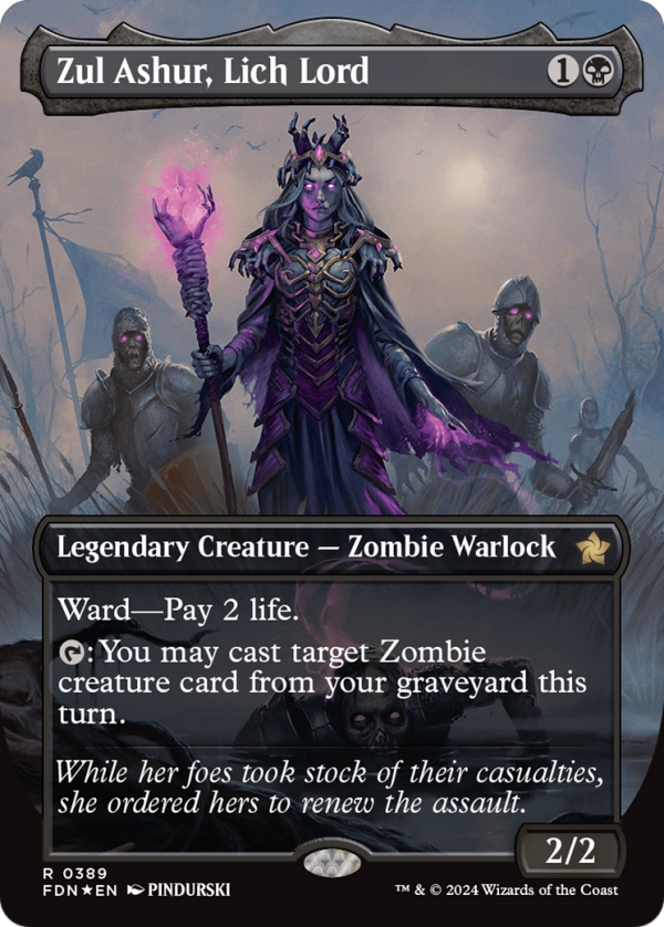 Zul Ashur, Lich Lord (Borderless) (Mana Foil) [Foundations] Discount